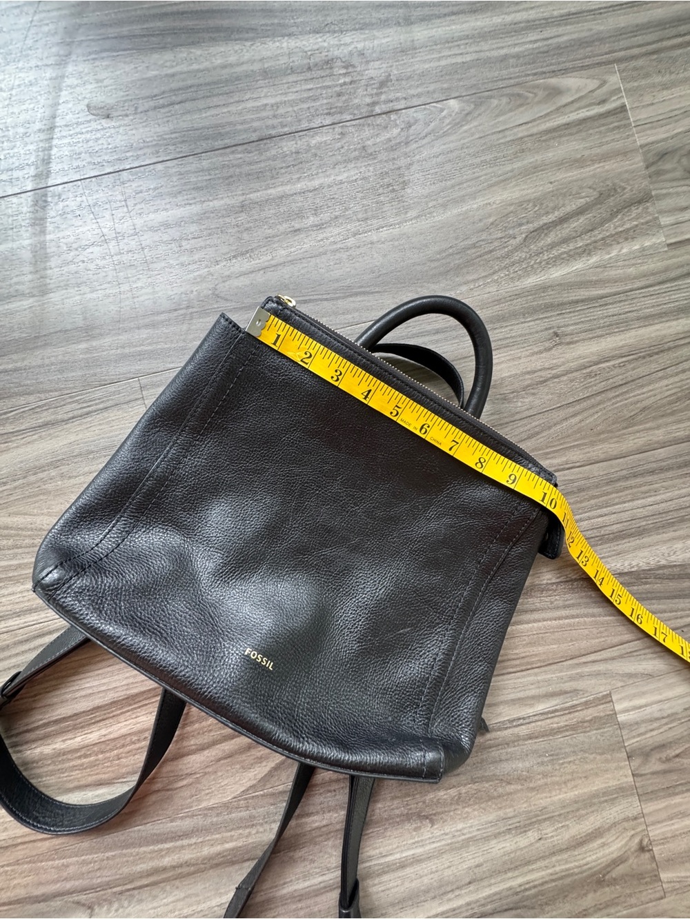 Fossil Black Leather Backpack with Gold Hardware - Picture 5 of 9
